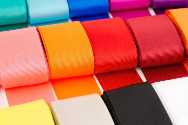 Colorful Grosgrain Ribbons Tapes Close Picture — Stock Photo, Image