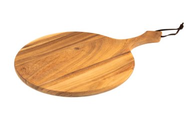 Tahta kesme tahtası beyaz arkaplanda izole edildi.