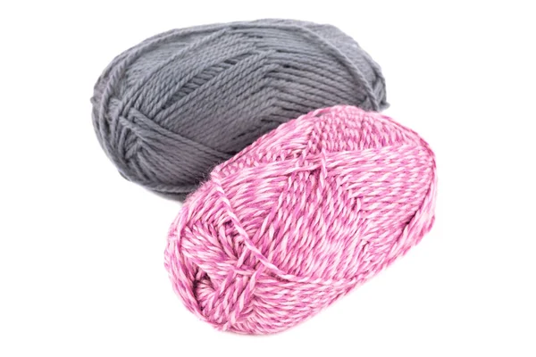 白い背景に隔離された2本の編み糸の爪 — ストック写真