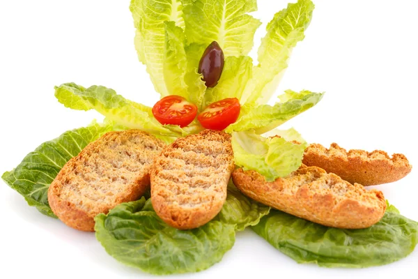 Rusks with vegetables — Stock Photo, Image