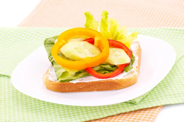 Panino con fette biscottate e verdure — Foto Stock