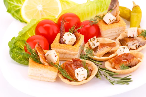 Smoked fish in pastries — Stock Photo, Image