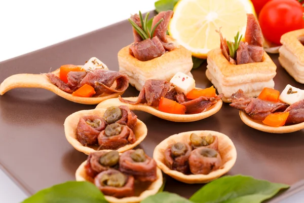 Anchovies in pastries — Stock Photo, Image