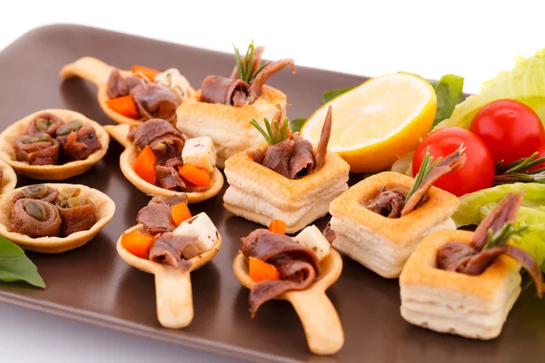 Anchovies in pastries — Stock Photo, Image