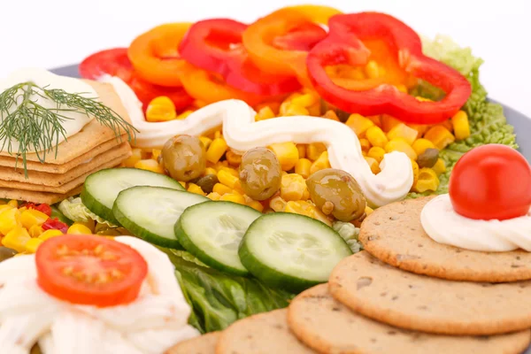 Snack con verduras y galletas —  Fotos de Stock