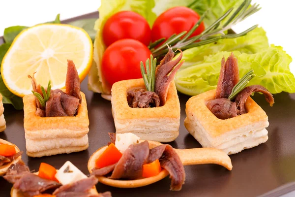 Anchovies in pastries — Stock Photo, Image