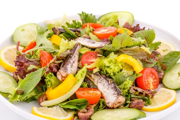 Salat mit Fisch — Stockfoto