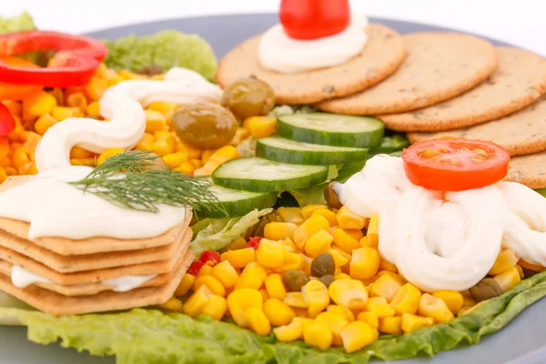 Snack con verduras y galletas —  Fotos de Stock