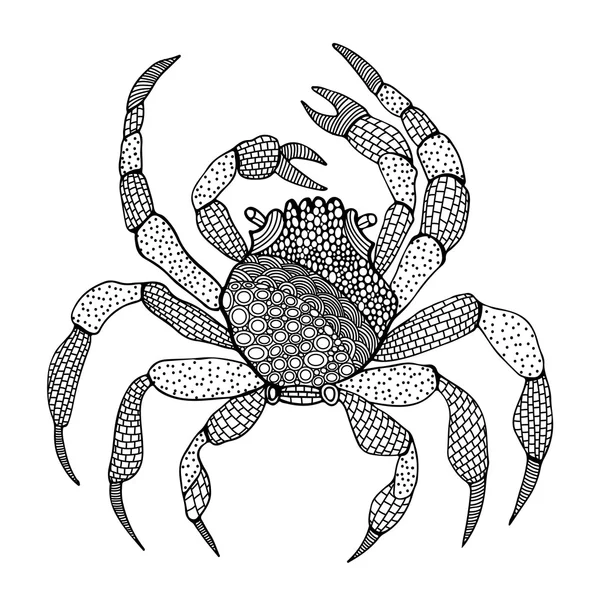 Krabbe isoleret i zentangle stil Stock-vektor