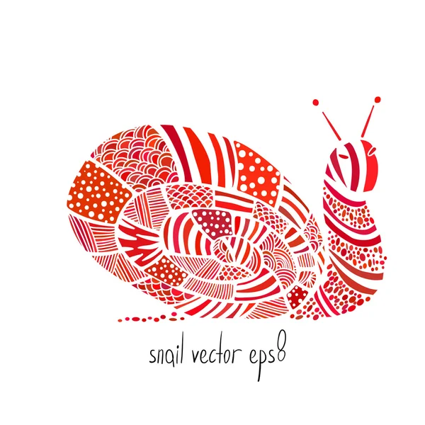 Colored zentangle snail on white background — Stock Vector