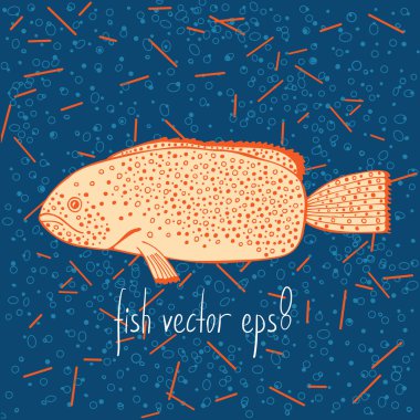 Yüzme balık su kabarcıkları ve yosun Okyanusu ile