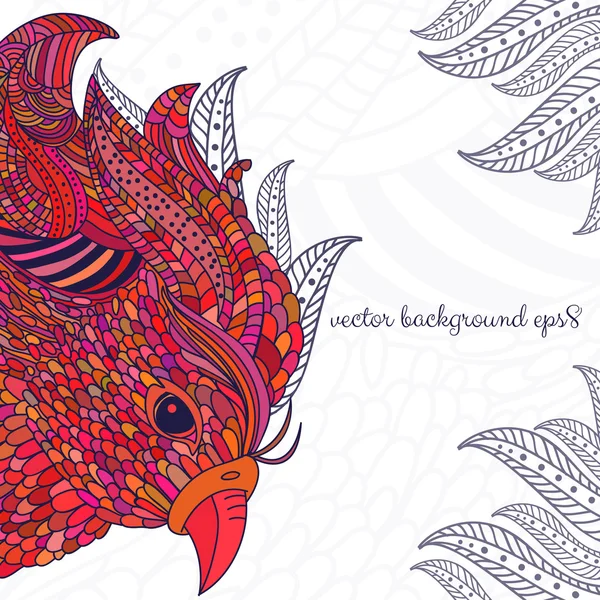 Vector background with bird in zentangle style Vector Graphics