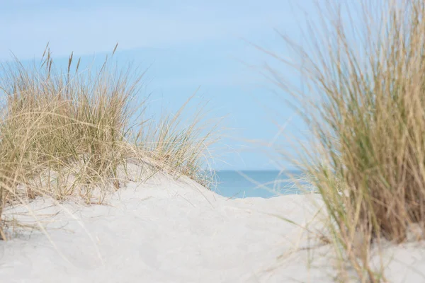 Oostzee Duinen Blauwe Kustlijn Achtergrond Noord Duitsland — Stockfoto