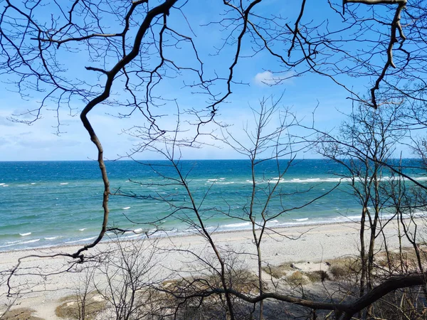 Landscape Blue Baltic Sea White Sand Cloudy Sky North Germany — Stock Photo, Image