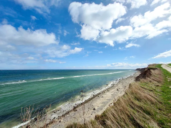 Landscape Blue Baltic Sea White Sand Cloudy Sky North Germany — Stock Photo, Image