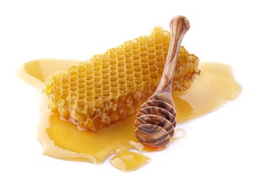 Tahta kaşıkla peteğin