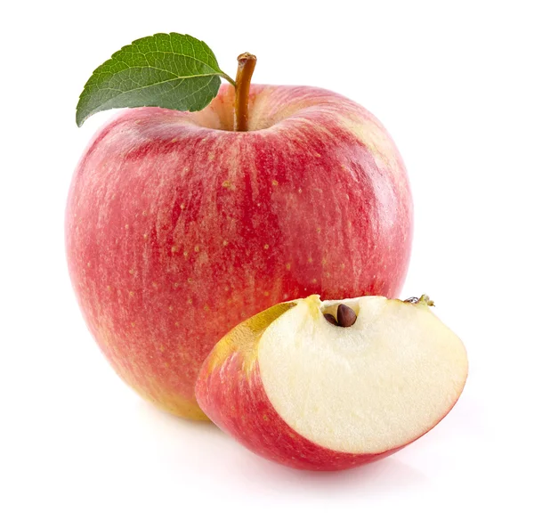 Rode appel met segment — Stockfoto