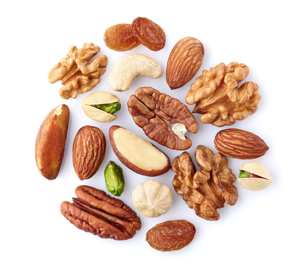 Орехи смешиваются крупным планом
