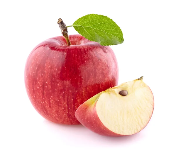 Apfel mit Scheibe — Stockfoto