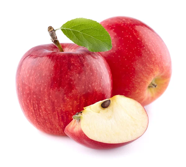 Apples with slice in closeup — Stock Photo, Image