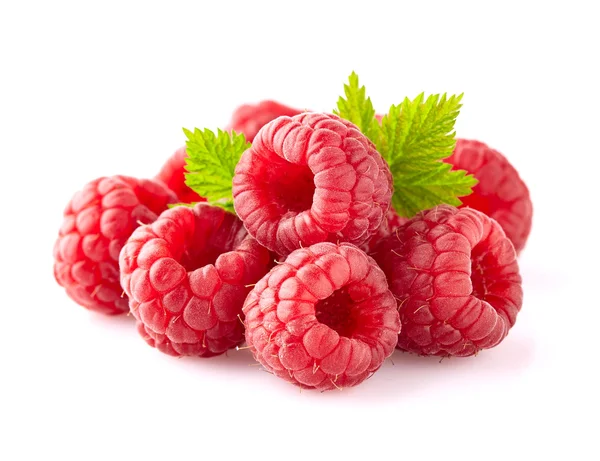 Raspberry with leaves — Stock Photo, Image