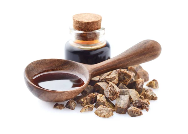 Propolis Tincture Wooden Spoon Natural Antibiotic — Stock Photo, Image