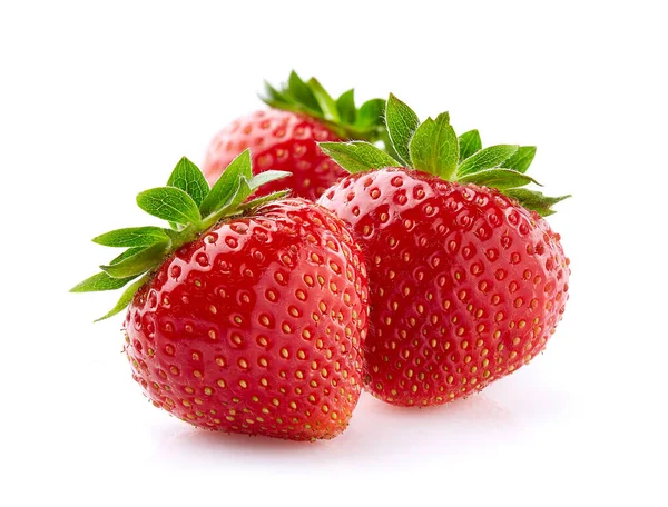 Erdbeeren Nahaufnahme Auf Weißem Hintergrund — Stockfoto