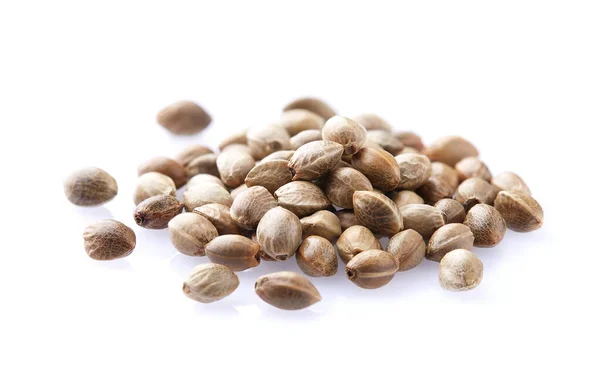 Hemp Seeds Closeup White Background — Stock Photo, Image