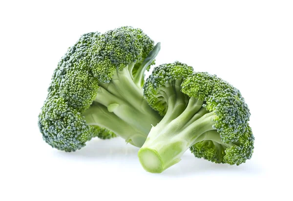 Fesh Broccoli Närbild Vit Bakgrund — Stockfoto