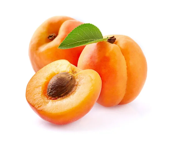 Apricots Isolated White Background — Stock Photo, Image