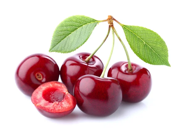 Sweet cherry na białym tle — Zdjęcie stockowe