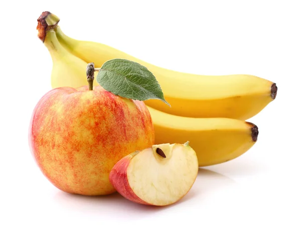 Manzana con plátano — Foto de Stock