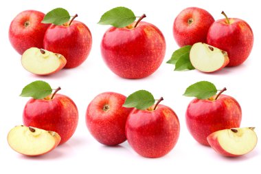 beyaz arkaplanda elmalar