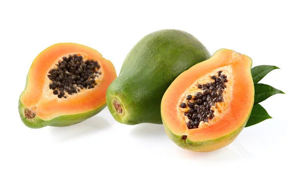 Papaya con hojas — Foto de Stock