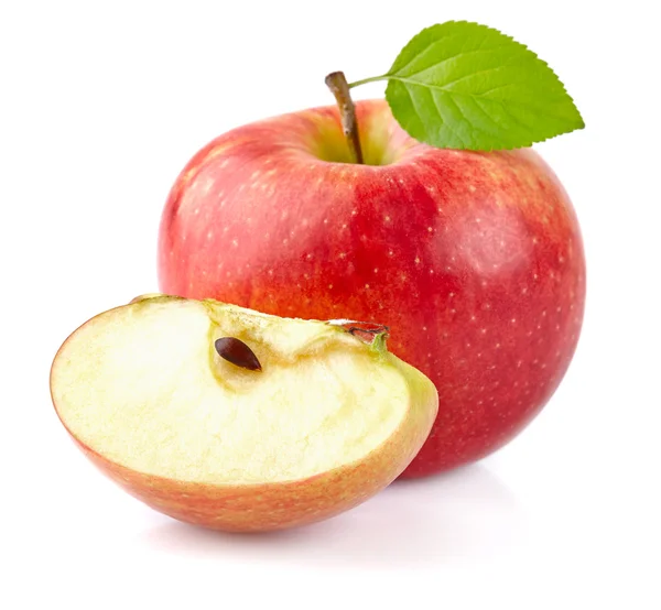 Apfel mit Scheibe — Stockfoto