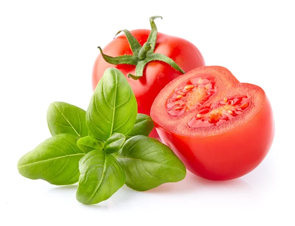 Basil with tomato — Stock Photo, Image