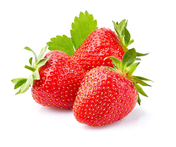 Strawberry with leaves — Stock Photo, Image