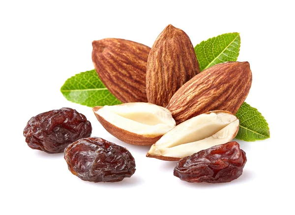 Almonds with raisins — Stock Photo, Image