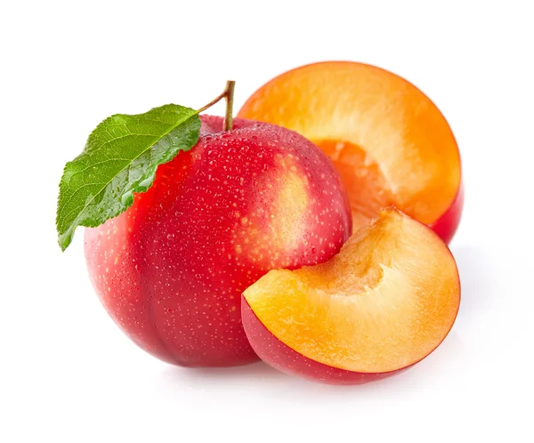 Plums with slices — Stock Photo, Image