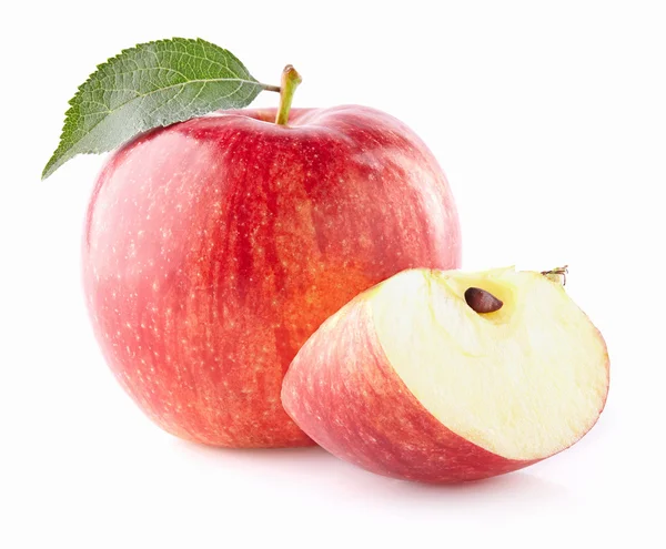 Dojrzałe jabłka z kromka — Zdjęcie stockowe
