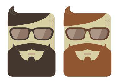 Hipster sakallı erkek yüzler 