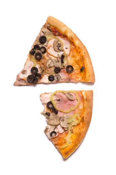 Twee sneden Pizza — Stockfoto