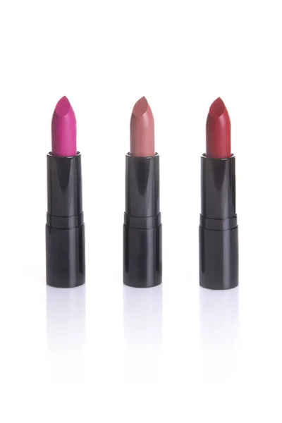 Set of three glamorous lipsticks — Stock Photo, Image