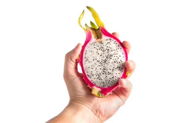 Male hand holding dragon fruit — Stock Photo, Image