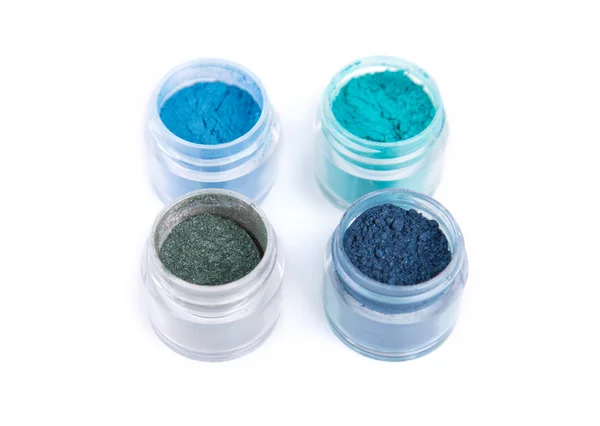 Mineral ögonskuggor i blå färg — Stockfoto