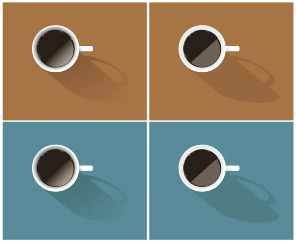 Reihe einfacher Kaffee-Symbole — Stockvektor