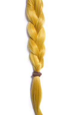Blond hair braided in pigtail clipart