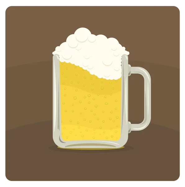 Caneca de cerveja com espuma espumosa — Vetor de Stock