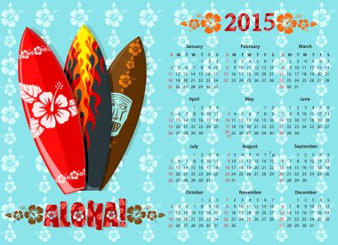 Aloha surf kurulları ile 2015 takvimi