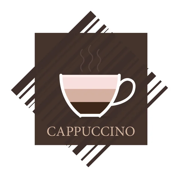 Cappuccino icon in brown color — Stock Vector